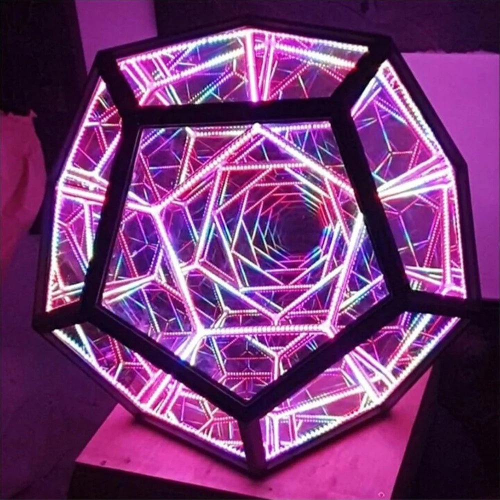 The Trap Orb DIY LED Infinity Dodecahedron Christmas Halloween Decoration LED Infinity Mirror Creative Cool Art Night Lights