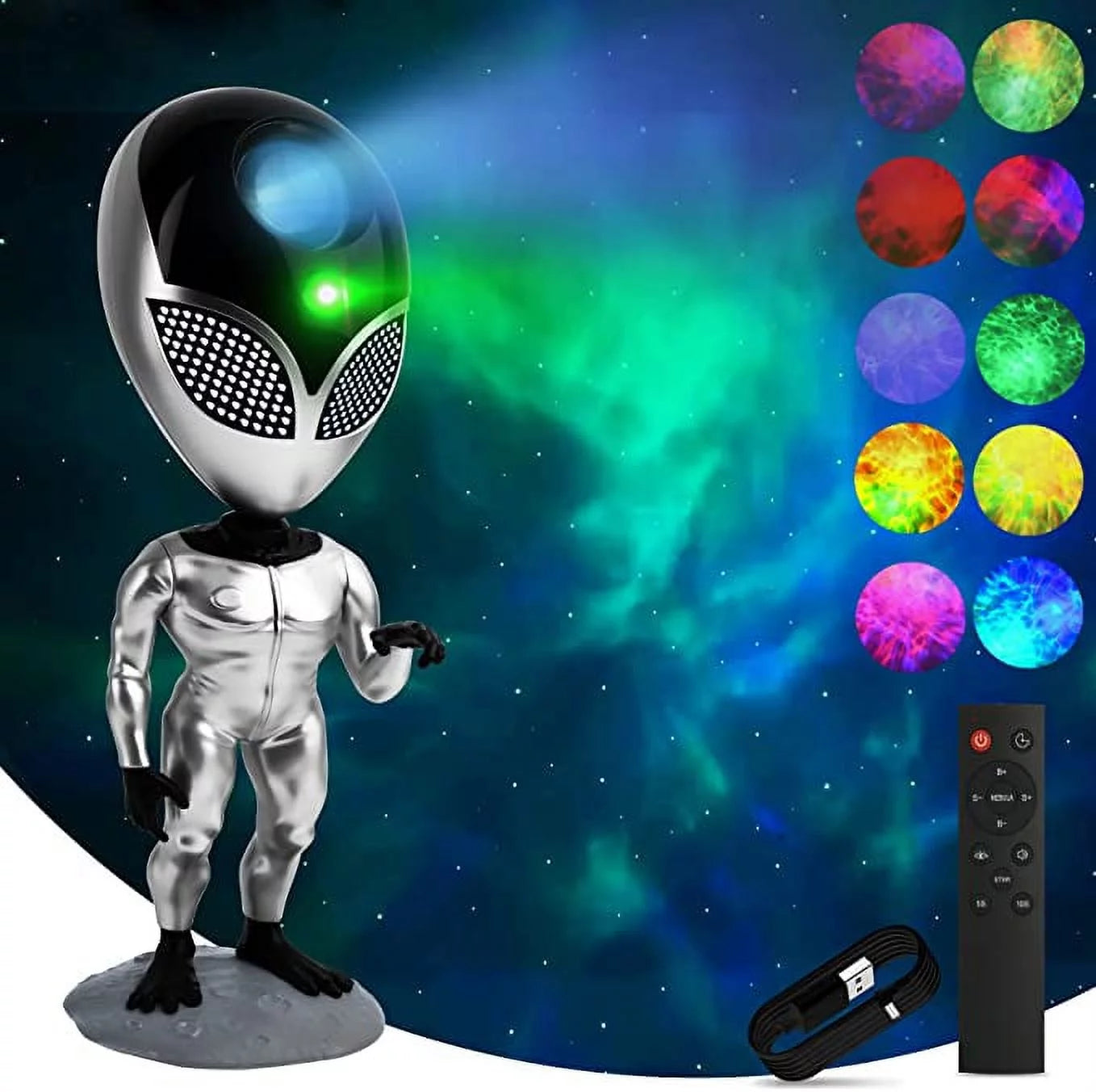 Star Projector, Aliens Galaxy Projector for Bedroom, Starry Nebula LED Lamp with Timer and Remote, Aliensun Night Light Kids Adults Gaming Room, Home Theater Room Decor