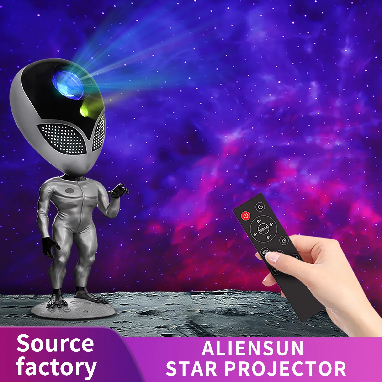 Star Projector, Aliens Galaxy Projector for Bedroom, Starry Nebula LED Lamp with Timer and Remote, Aliensun Night Light Kids Adults Gaming Room, Home Theater Room Decor