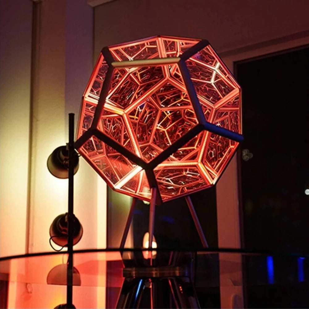 The Trap Orb DIY LED Infinity Dodecahedron Christmas Halloween Decoration LED Infinity Mirror Creative Cool Art Night Lights