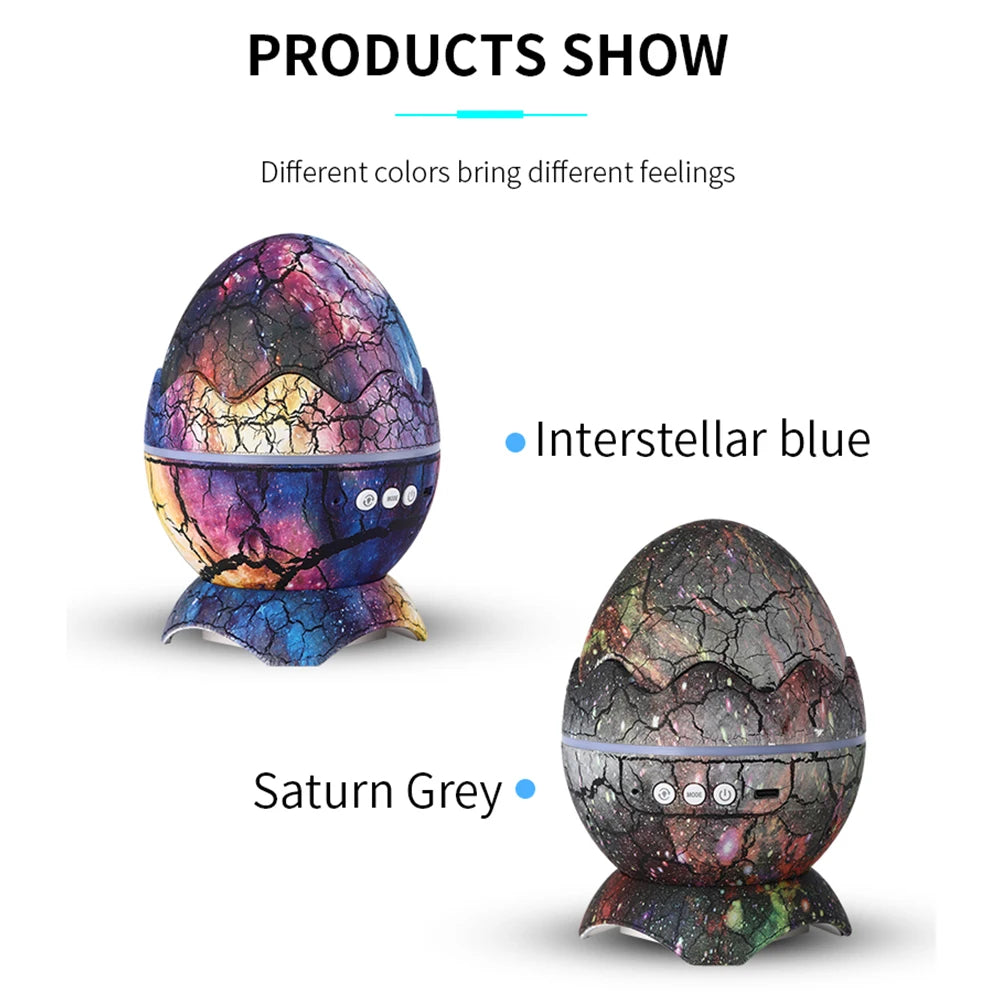 Led Dragon Egg Lamp Dinosaur Eggs Shell Galaxy Starry Projector Bluetooth-Compatible Remote Control Night Lights Children Gift